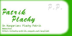 patrik plachy business card